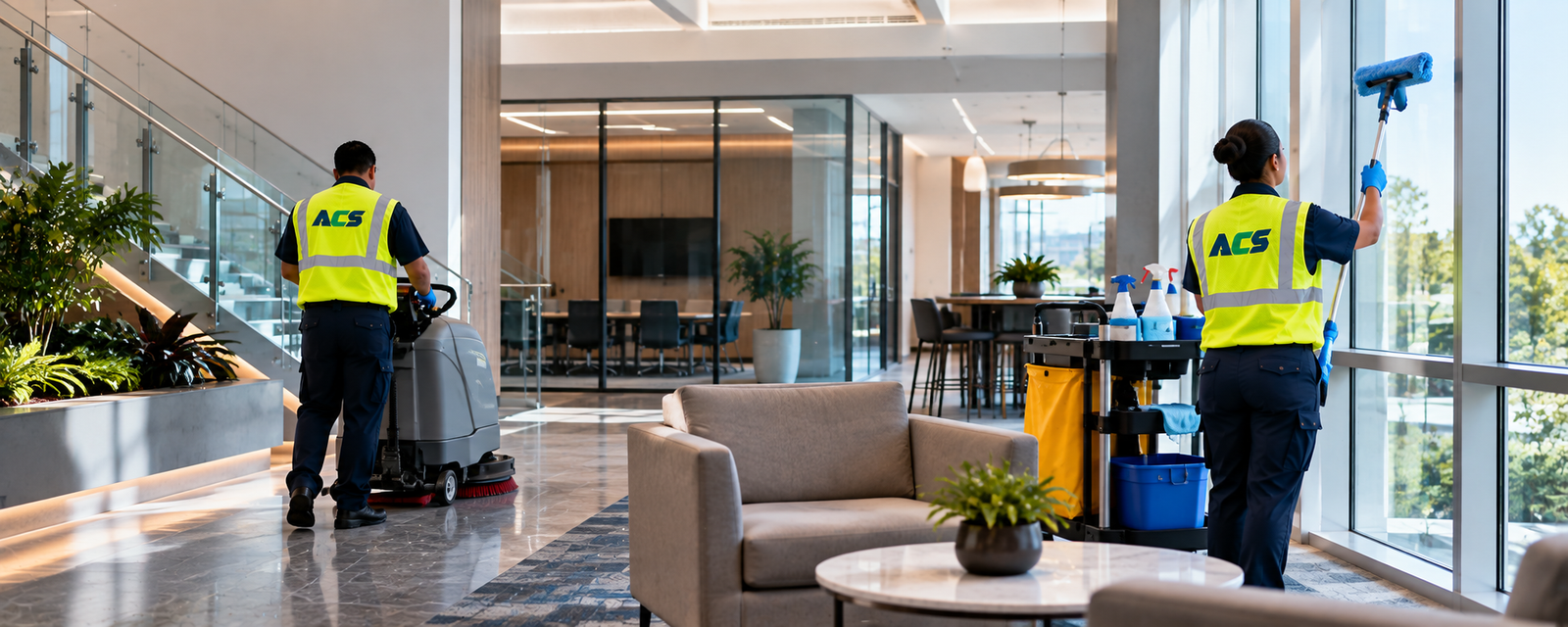 ACS cleaning and environmental services across different facilities